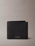 Cartera de caballero plegable de piel saffiano