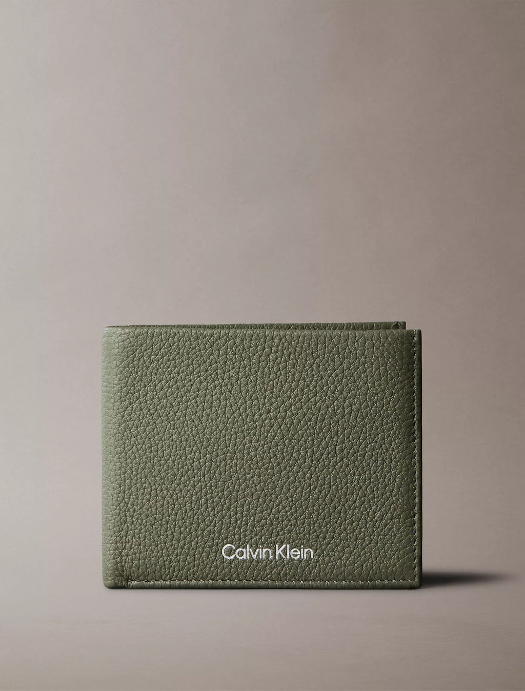 Cartera de caballero plegable de piel granulada