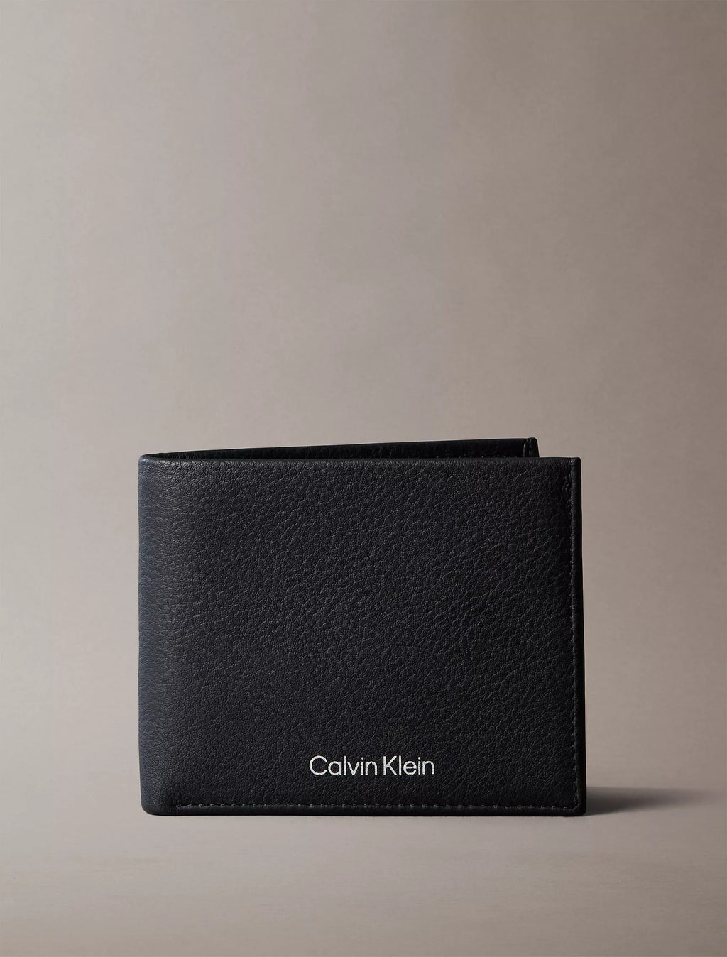 Cartera de caballero plegable de piel granulada sin costura superior