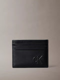 Tarjetero de piel Saffiano con logo en relieve