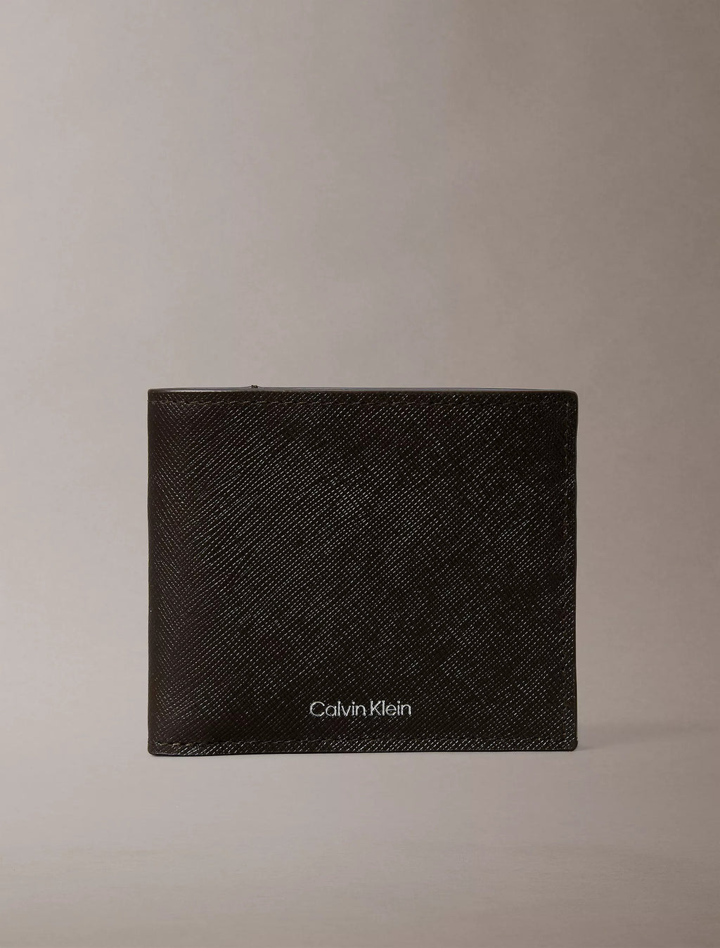 Cartera de caballero plegable de piel saffiano