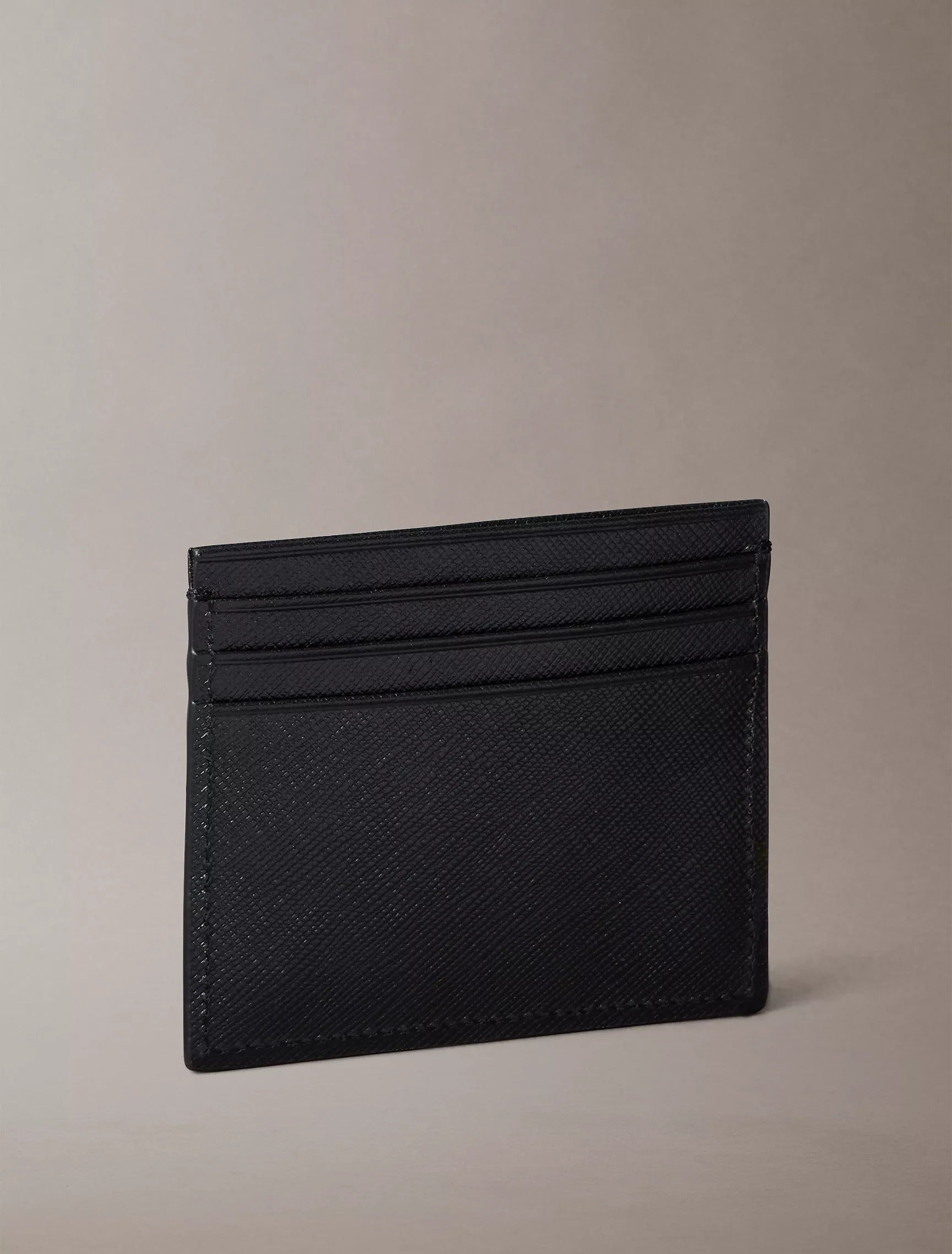 Tarjetero de piel Saffiano refinado