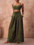 Conjunto de camiseta de tirantes con bolsillos y pantalones