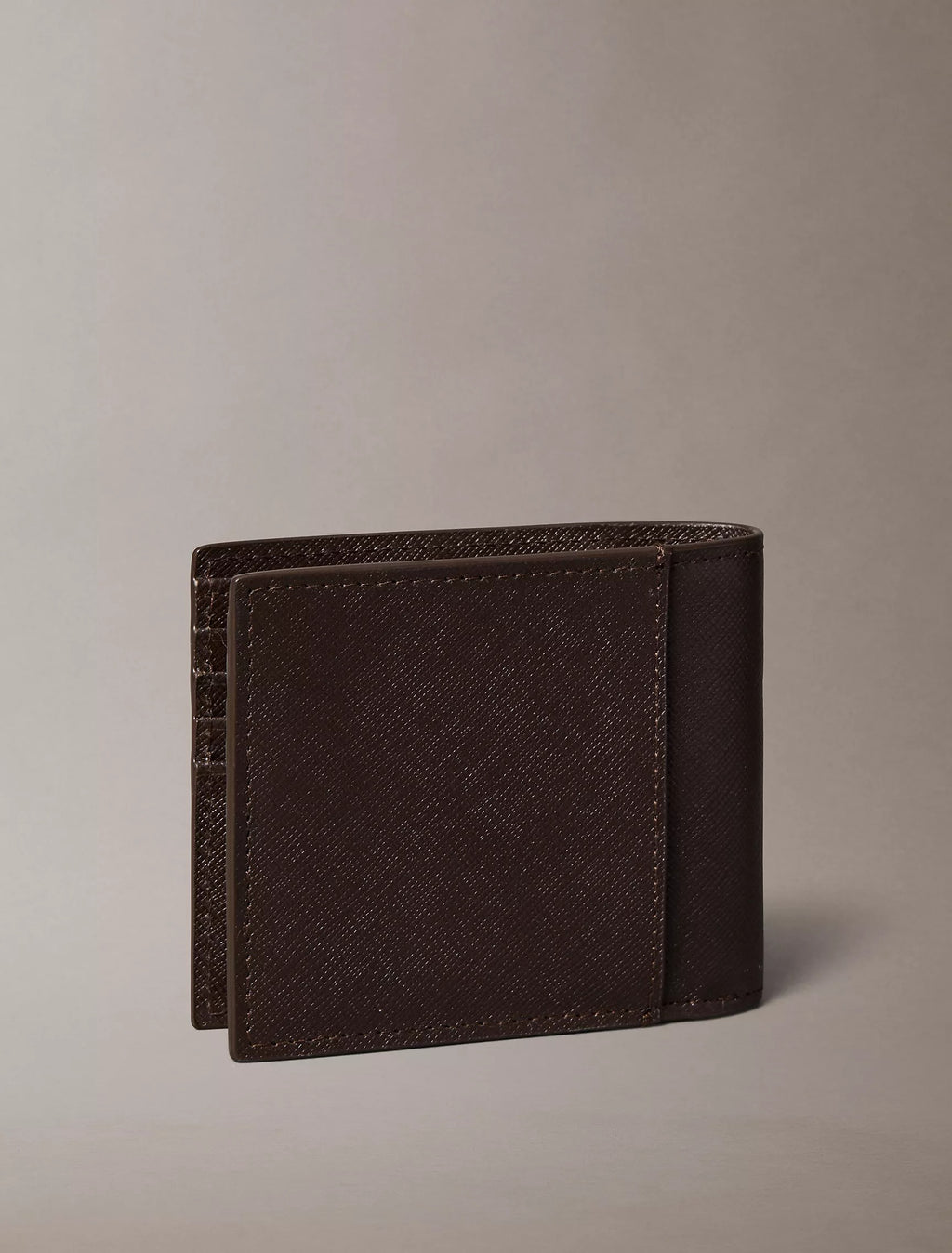Cartera de caballero plegable de piel saffiano