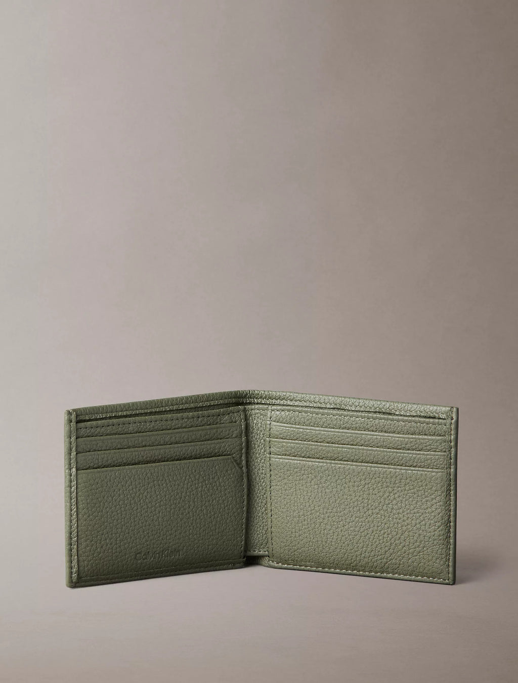 Cartera de caballero plegable de piel granulada