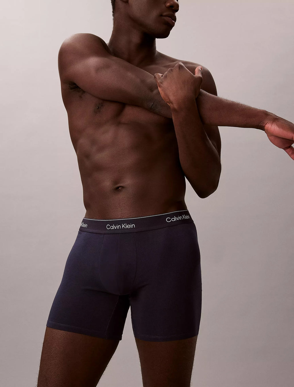 3 Pack Boxer largos de algodón con logo en cinta