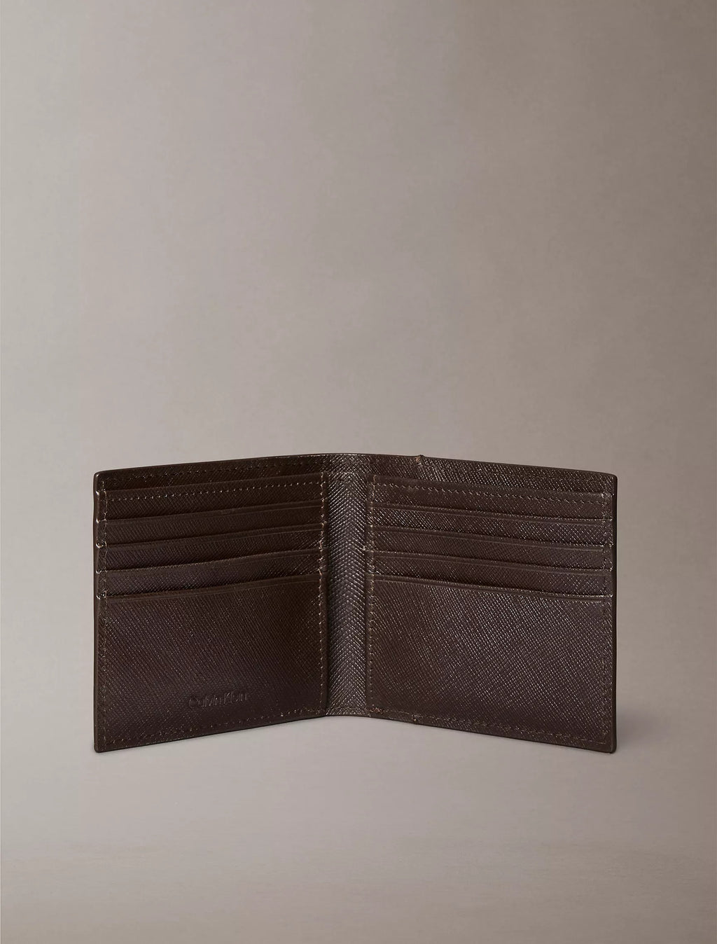 Cartera de caballero plegable de piel saffiano