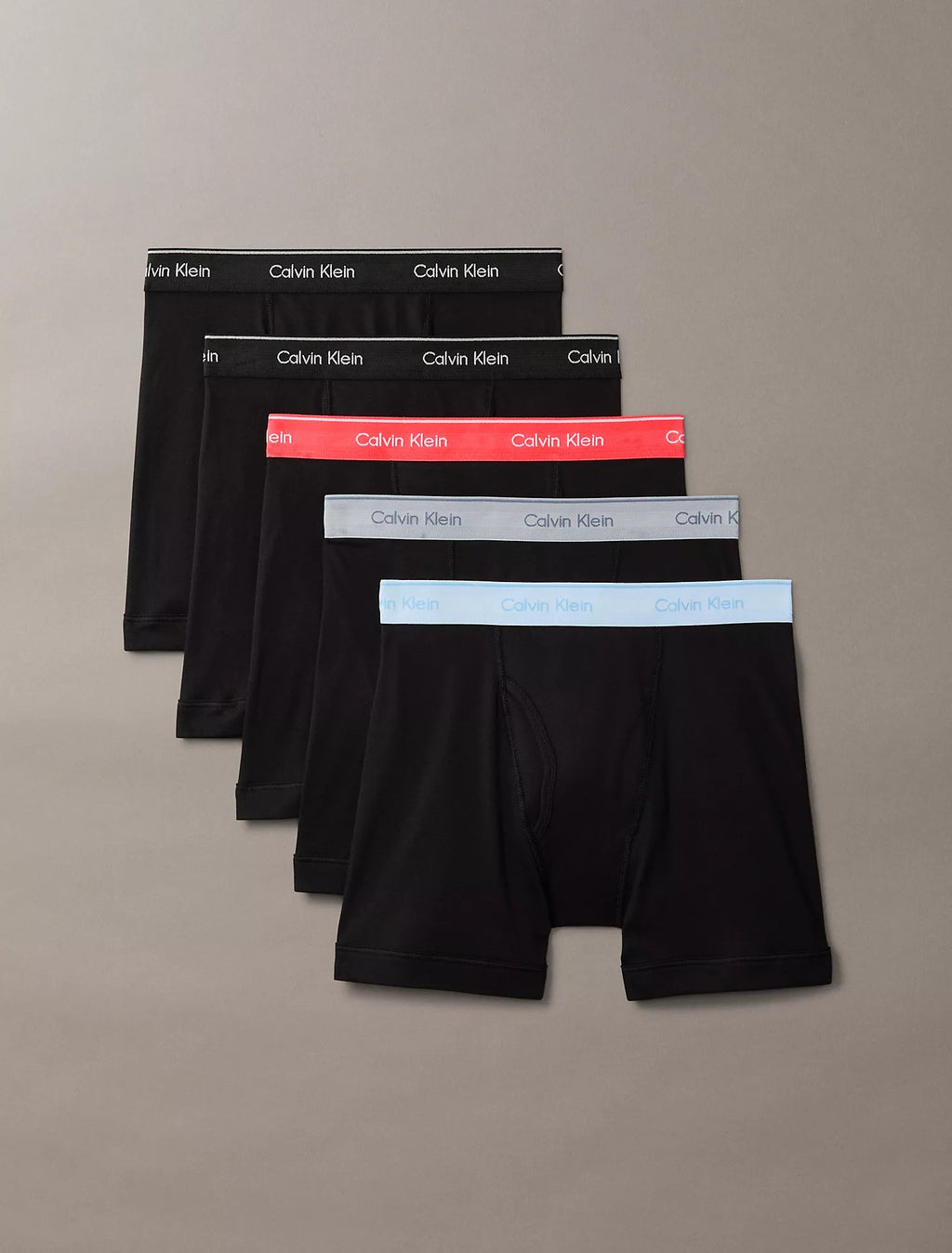5 Pack Boxer largos de algodón con logo en cinta