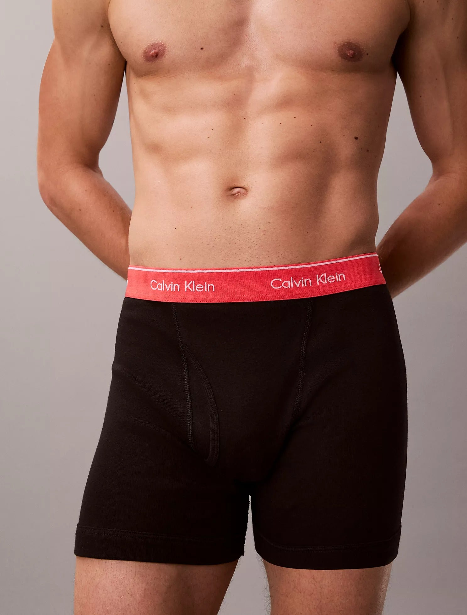 5 Pack Boxer largos de algodón con logo en cinta