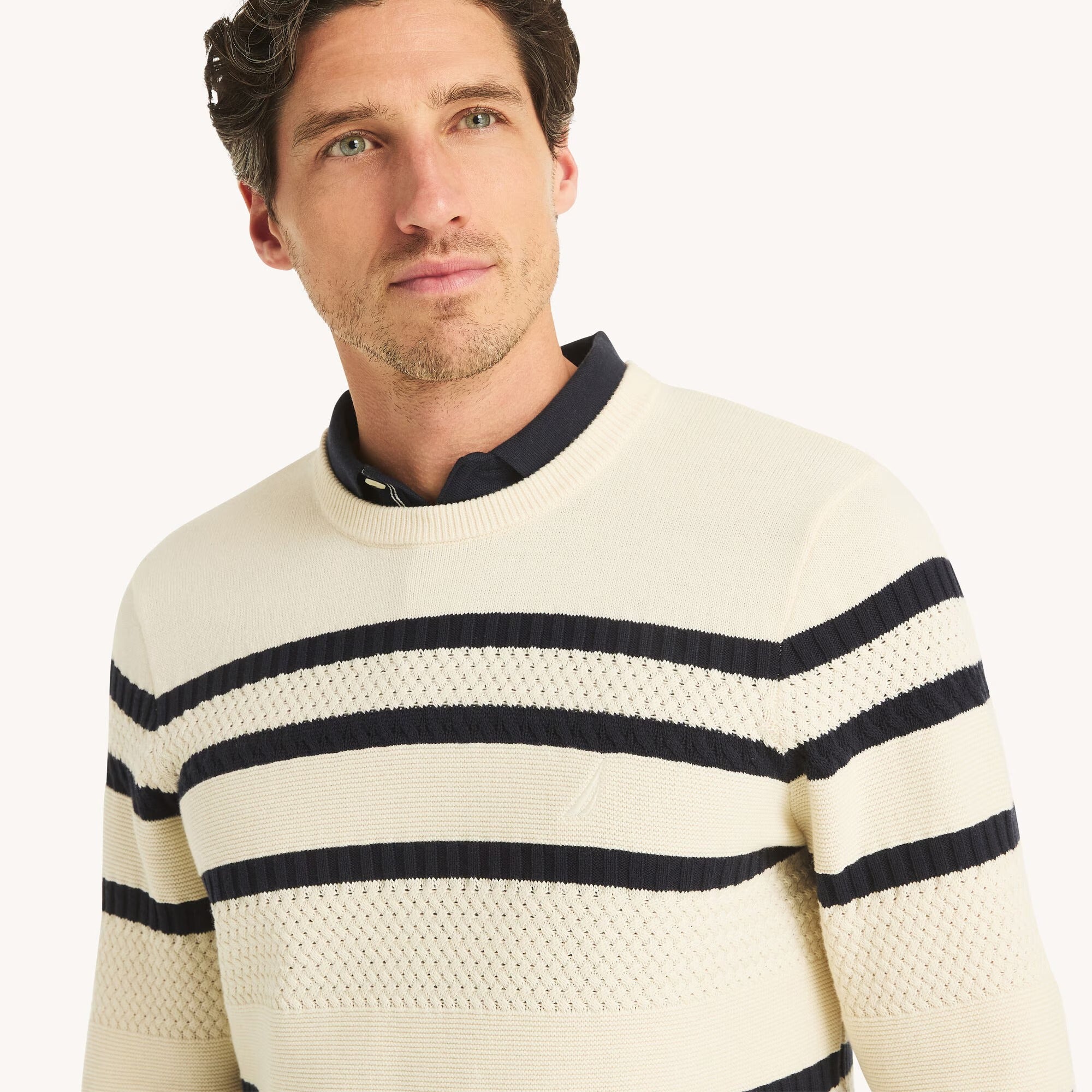 Sudadera tejida con patrón de rayas