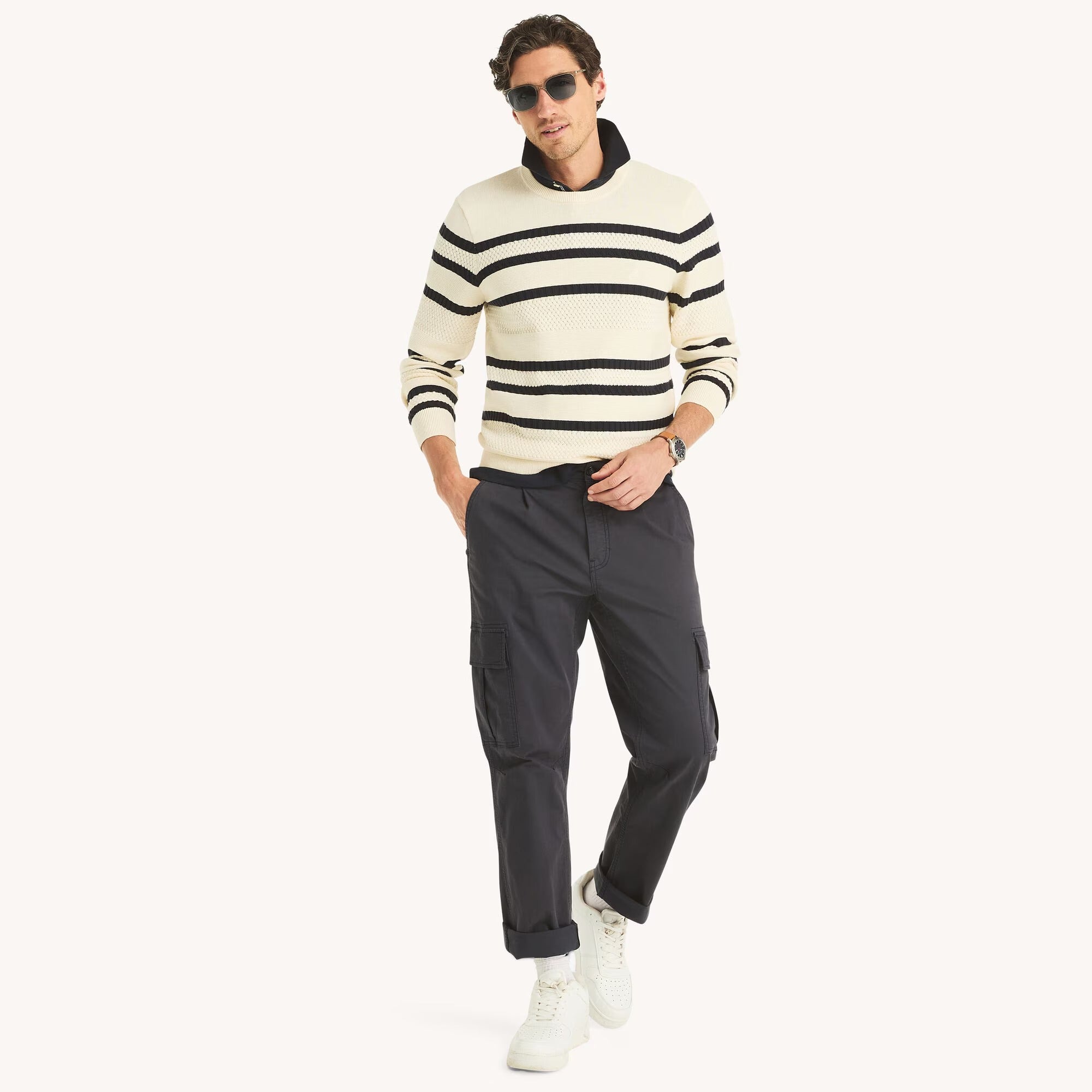 Sudadera tejida con patrón de rayas