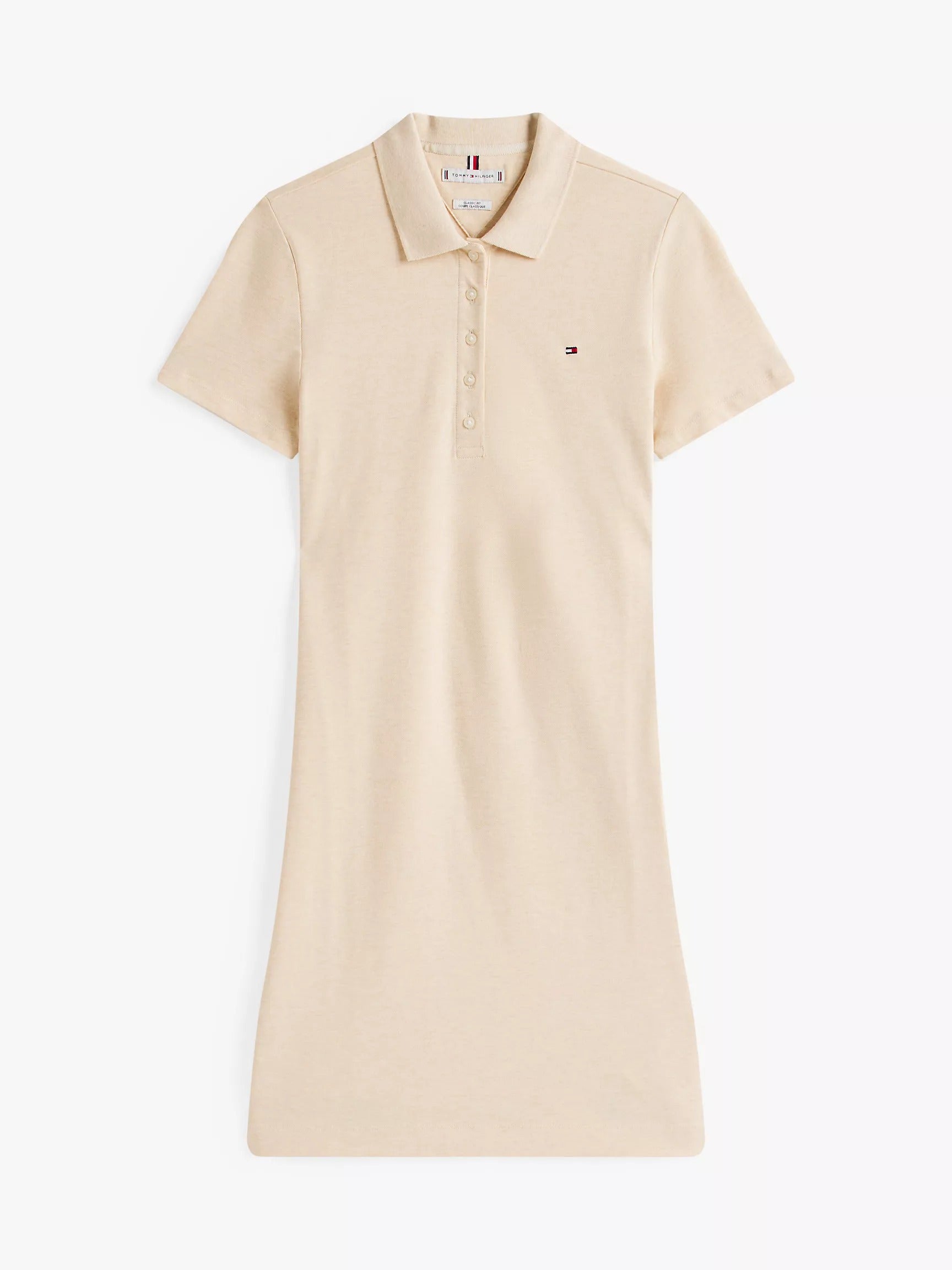 Vestido tela pique unicolor con logo