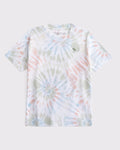 Franela cuello redondo tie dye con logo para niño