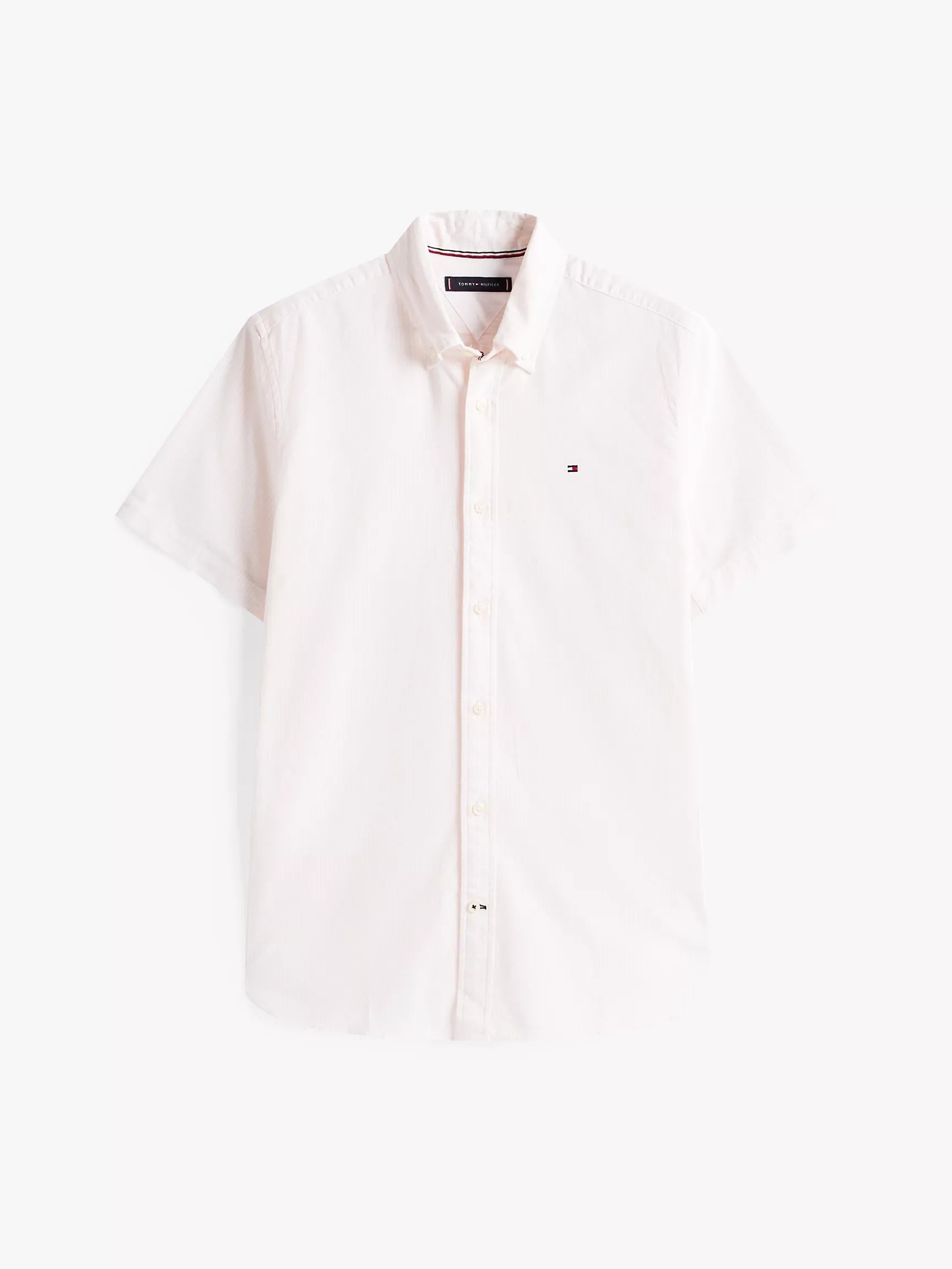 Camisa oxford manga corta con patrón de rayas