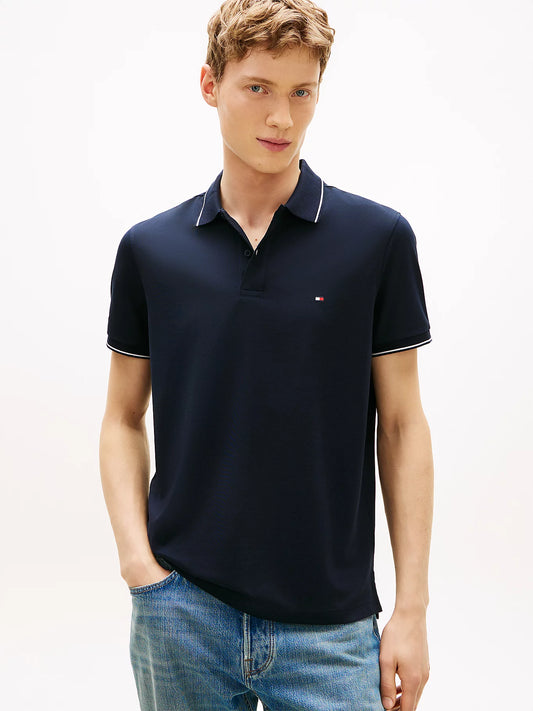 Chemise de algodón con cuello y mangas ribeteadas