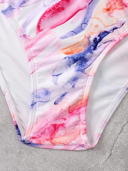 Bañador bikini con estampado de mármol